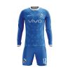 ORKY Customize Long Sleeve Soccer Jersey Men Kids Personalized Name Number Team Uniform Arrow(Blue,100cm)