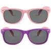 Kursan Kids Polarized Sunglasses for Boys Girls TPEE Rubber Flexible Frame Shades Age 3-10 ((2 Pack) All Pink+Purple Frame) view 3