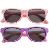 Kursan Kids Polarized Sunglasses for Boys Girls TPEE Rubber Flexible Frame Shades Age 3-10 ((2 Pack) All Pink+Purple Frame) view 4