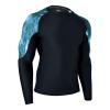 ADOREISM Men's Rash Guard Long Sleeves Splice UPF 50+ BJJ Jiu Jitsu Rash Guard Compression Swimming Shirts (Deep Ocean, XL) view 2