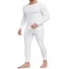 WEERTI Thermal Underwear for Men Long Johns with Fleece Lined Base Layer Men Cold Weather Top Bottom White view 1
