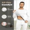 WEERTI Thermal Underwear for Men Long Johns with Fleece Lined Base Layer Men Cold Weather Top Bottom White view 2