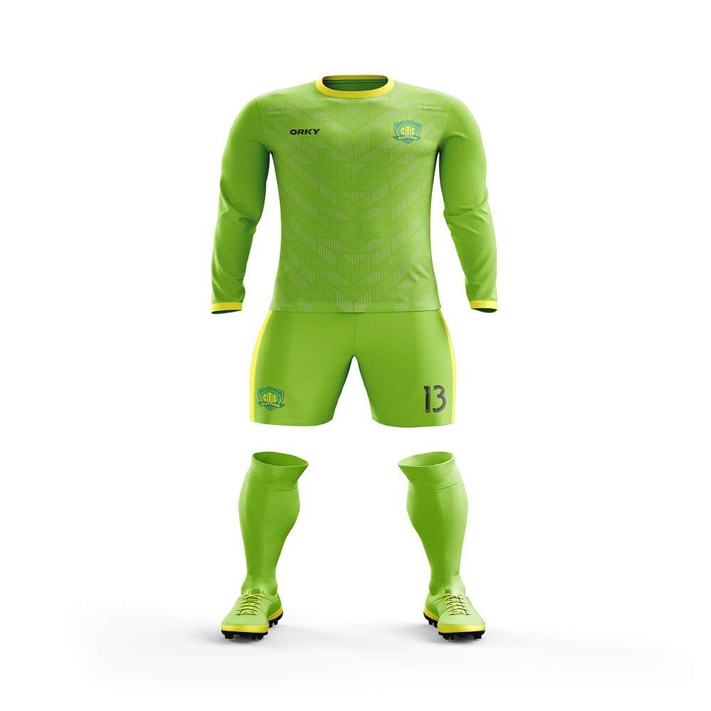 ORKY Customize Long Sleeve Soccer Jersey Men Kids Personalized Name Number Team Uniform Arrow(Green,4XL)