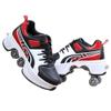 Double-Row Deform Wheel Automatic Walking Shoes Invisible Deformation Roller Skate 2 in 1 Removable Pulley Skates Skating Parkour (RED Black, US9) view 1