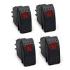 Amarine Made 4 Pack 12v 20 Amp Waterproof Red LED On/Off Boat Marine SPST 3P Rocker Switch with Light - Red LED view 1