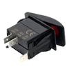 Amarine Made 4 Pack 12v 20 Amp Waterproof Red LED On/Off Boat Marine SPST 3P Rocker Switch with Light - Red LED view 4