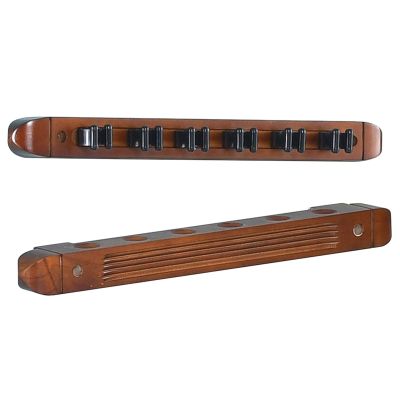 WZLL Pool Cue Rack-Wall Mounted Solid Wood Billiard Cue Rack Can Hold 6 Cues for Club Sports Venues Houses (Color : A, Size : 40x3.5x3.5cm)