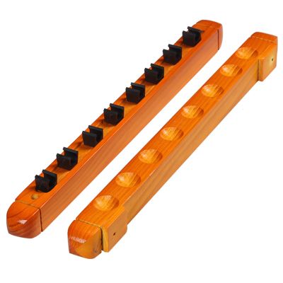 WZLL Pool Cue Rack- Wood Wall Mounted Holds Up to 8 Cues Cue Rack Billiard Supplies/Accessories Suitable for Billiard Room (Color : B, Size : 48x3.5x3.5cm)