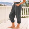 AUTOMET Womens High-Waisted Sweatpants with Pockets, Loose Lounge & Pajama Pants for Fall, Winter, Spring Yoga Travel Dark Grey L view 3