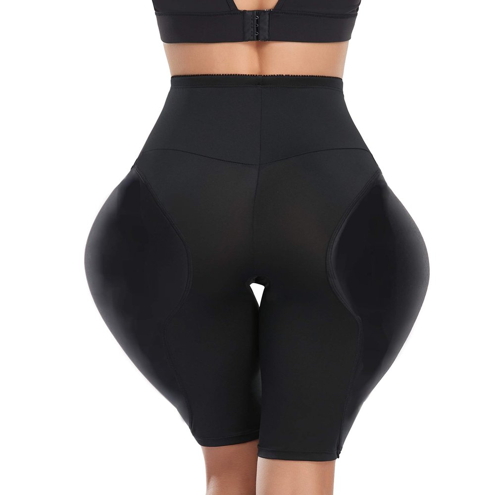 2PS Sponge padded Women Butt Hip Up Padded Enhancer 852 (High Waist Seamless Black, s)
