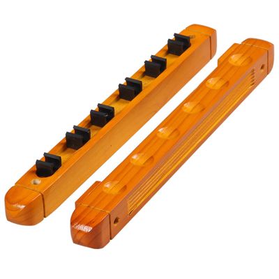 WZLL Pool Cue Rack Wall Mounted 6 Holes Billiard Cue Holder Solid Wood Easy to Install Used for Billiard Accessories (Color : A, Size : 40x3.5x3.5cm)