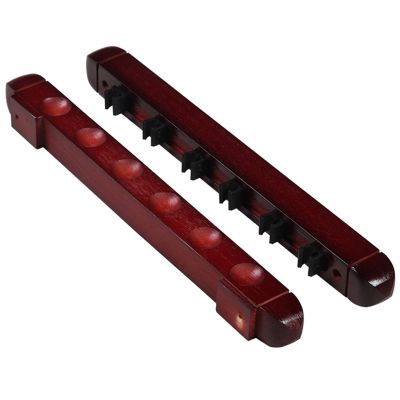 WZLL Wooden Billiard Cue Rack, Wall Mounted Pool Cue Clips Pool Cue Rack, Holds 6 Cues, Billiard Accessories for Schools, Homes, Clubs (Color : A, Size : 40x4x4cm)