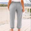 AUTOMET Womens High-Waisted Sweatpants with Pockets, Loose Lounge & Pajama Pants for Fall, Winter, Spring Yoga Travel Grey L view 4