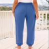 AUTOMET Womens High-Waisted Sweatpants with Pockets, Loose Lounge & Pajama Pants for Fall, Winter, Spring Yoga Travel Blue M view 4