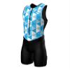 Sparx Men's Premium Triathlon Suit Padded, Quick-Dry, Compression Fit, Lightweight Tri Suit for Swim, Bike, Run Race & Training (Blue Polygon, 2XL) view 1