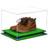 Better Display Cases Acrylic Extra Large Shoe Display Case for Basketball Shoe, Hightop, Soccer & Football Cleats with Clear Case, Dark Blue Risers and Turf Base 18 x 14 x 12 (A014/V60) view 2