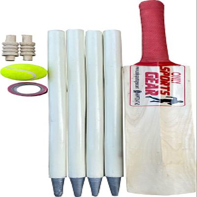 Sportsgear US,Kids Wooden Cricket Set Includes Bat Ball Stumps Tape & Carry Bag (Size 3)