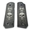 1911 Compact/Officer Grips Skull Biohazard, with Ambi Safety Cut Black Nickel view 1