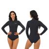 MWTA Wetsuit Women Shorty 2.0mm Neoprene Front Zipper for UV Protection Surfing Diving Snorkeling Kayaking BLK Size 4 view 1