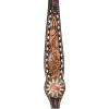 Circle Y White Daisy Filigree Tooling Durable Versatile Western Horse Size Standard Cheek One Ear Headstall | 36" - 43" Headstall Working Length view 3