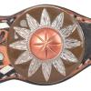 Circle Y White Daisy Filigree Tooling Durable Versatile Western Horse Size Standard Cheek One Ear Headstall | 36" - 43" Headstall Working Length view 4