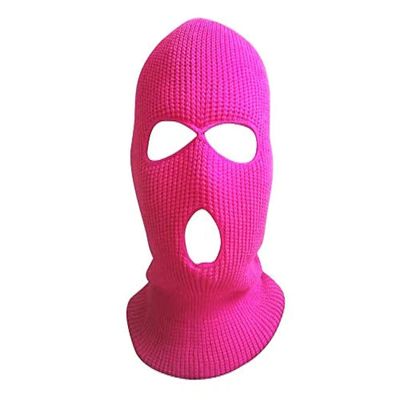 Mrlahat 3 Hole Ski Mask Face Neck Gaiter Beanie Balaclava Outdoor Sport Warm Full Face OSFM (Neon Pink)