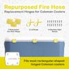 Coleman Cooler Hinge Replacement Kit - Unbreakable, Made in USA, Repurposed Fire Hose view 2