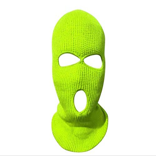 Mrlahat 3 Hole Ski Mask Face Neck Gaiter Beanie Balaclava Outdoor Sport Warm Full Face OSFM (Neon Yellow)