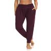 DIBAOLONG Womens Yoga Sweatpants Comfy Lounge Pajama Pants Loose Harem Workout Joggers Pants with Pockets Plum 2XL view 1