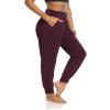 DIBAOLONG Womens Yoga Sweatpants Comfy Lounge Pajama Pants Loose Harem Workout Joggers Pants with Pockets Plum 2XL view 2