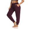 DIBAOLONG Womens Yoga Sweatpants Comfy Lounge Pajama Pants Loose Harem Workout Joggers Pants with Pockets Plum 2XL view 3