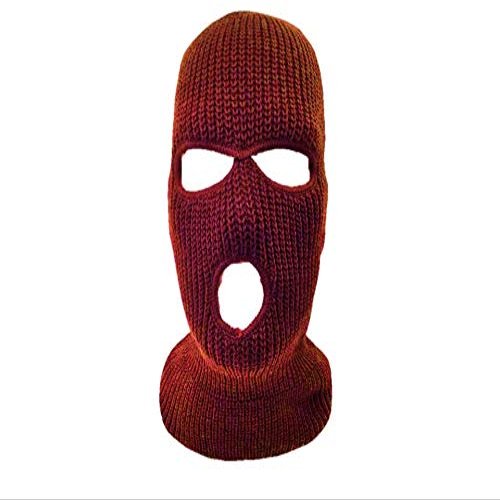 Mrlahat 3 Hole Ski Mask Face Neck Gaiter Beanie Balaclava Outdoor Sport Warm Full Face OSFM (Burgundy)
