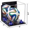 Better Display Cases Acrylic Mini - Miniature (not Full Size) Soccer Ball Display Case with Mirror Case, Dark Blue Risers, Wall Mount and Clear Base (B03/A015) view 2