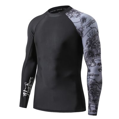 ADOREISM Men's Rash Guard Long Sleeves UPF 50+ Sun Protection Compression Swim Shirts for Men (Piracy, 2XL)