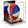Better Display Cases Acrylic Mini - Miniature (not Full Size) Basketball Display Case - Small Rectangle Box with Mirror Case, Dark Blue Risers and Wood Base 8" x 8" x 8.5" (B03/A015) view 2