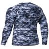ADOREISM Men's Splice Compression Long Sleeve Rash Guard Surf Swim Shirt UV Sun Protection UPF 50+ (Pixel Light, S) view 3