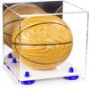 Better Display Cases Acrylic Mini - Miniature (not Full Size) Basketball Display Case - Small Rectangle Box with Mirror Case, Dark Blue Risers and White Base 8" x 8" x 8.5" (B03/A015) view 1