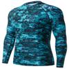 ADOREISM Men's Splice Compression Long Sleeve Rash Guard Surf Swim Shirt UV Sun Protection UPF 50+ (Pixel Green, 2XL) view 1