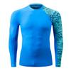ADOREISM Men's Rash Guard Long Sleeves UPF 50+ Sun Protection Compression Swim Shirts for Men (Blue Digital, M) view 2