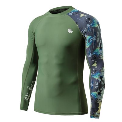 ADOREISM Men's Rash Guard Long Sleeves UPF 50+ Sun Protection Compression Swim Shirts for Men (Aborigines, S)