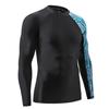 ADOREISM Men's Rash Guard Long Sleeves UPF 50+ Sun Protection Compression Swim Shirts for Men (Zigzag, 3XL) view 3