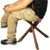BaiTTang Folding Triangle Stool - Selected First Layer Cowhide + Pure Solid Wood Bracket + Mute Foot Sticker, Handmade Outdoor Hiking Camping Hunting Fishing Chair Tri-Leg Stool (Size : 4-Leg) view 3