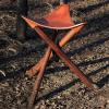 BaiTTang Folding Triangle Stool - Selected First Layer Cowhide + Pure Solid Wood Bracket + Mute Foot Sticker, Handmade Outdoor Hiking Camping Hunting Fishing Chair Tri-Leg Stool (Size : 3-Leg) view 2