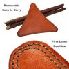 BaiTTang Folding Triangle Stool - Selected First Layer Cowhide + Pure Solid Wood Bracket + Mute Foot Sticker, Handmade Outdoor Hiking Camping Hunting Fishing Chair Tri-Leg Stool (Size : 3-Leg) view 4