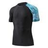 ADOREISM Men's Rash Guard Short Sleeve Quick-Dry UPF 50+ Sun Protection Compression Swim Shirts for Men (Zigzag, L) view 1