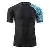 ADOREISM Men's Rash Guard Short Sleeve Quick-Dry UPF 50+ Sun Protection Compression Swim Shirts for Men (Zigzag, L) view 2