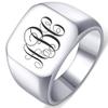Engraved Customize Personalized Design Signs Custom Alphabet Monogram Wedding Gift Mens Womens Initial Ring view 1