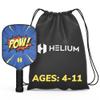 Helium Pickleball Paddle for Kids  Child Size Paddle for Children Under 12, Lightweight Honeycomb Core, Graphite Strike Face, Pickleball Paddle & Drawstring Bag - POW! view 1