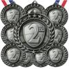 10 Pack 2nd Place Silver Medals Trophy Award with Neck Ribbons WAMG-992 view 1
