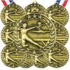 10 Pack Female Gymnastics Gold Medals Trophy Award with Neck Ribbons WAMG-928 view 1
